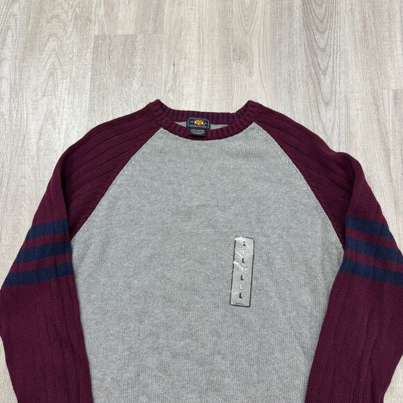 Vintage Route 66 Sweater Men's Large Gray Red Knit Crewneck y2k Cotton NEW - Picture 2 of 6